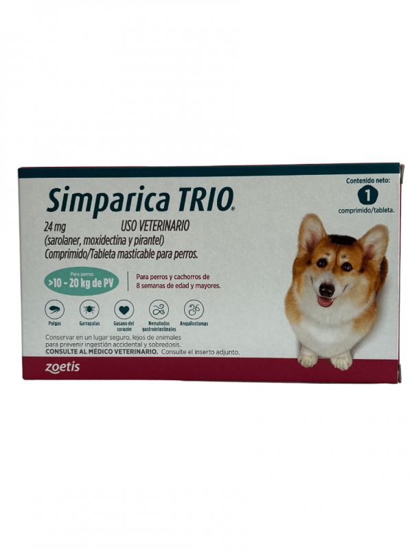 SIMPARICA TRIO AZUL (10.1 - 20 KG) 1 TAB